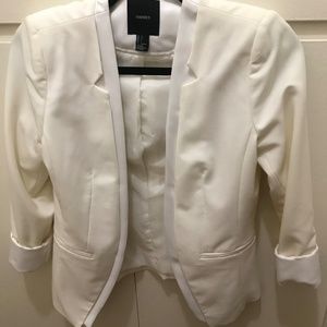 💥Forever 21 Open-Front No-Collar Blazer S White